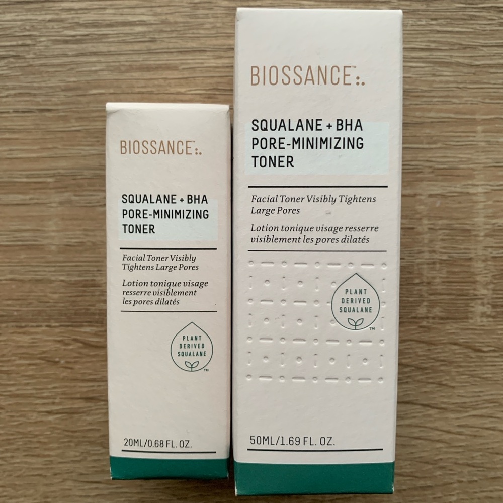 New Biossance Squalane + BHA Pore Minimizing Toner Bundle Sample Travel Size